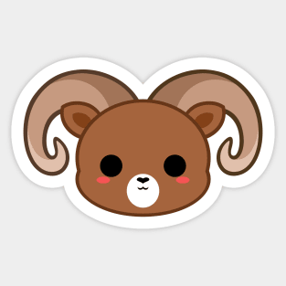 Cute Brown Big Horn Sheep Sticker